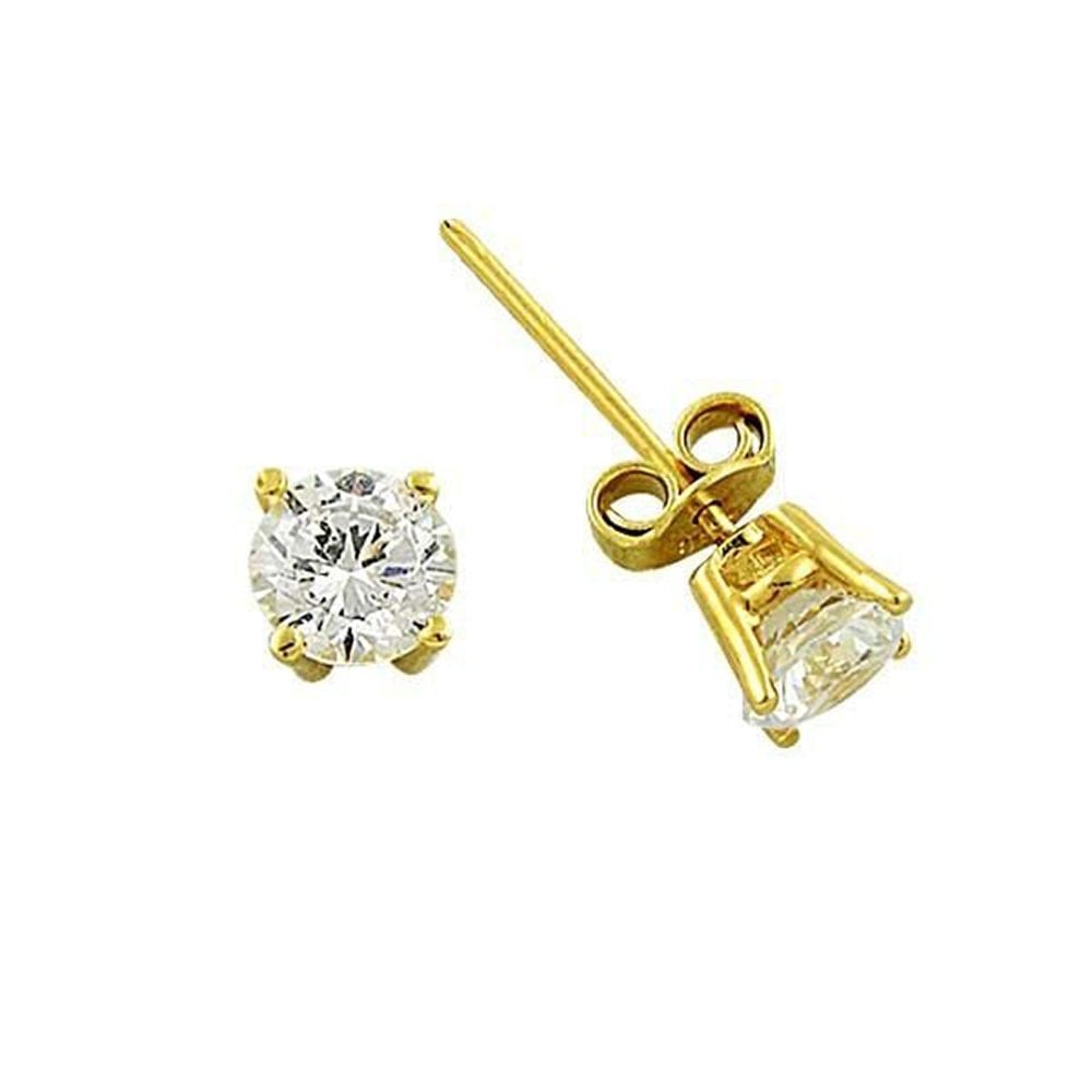 Küpe Tektaş Sarı 1,26 Gram 14 Ayar Altın