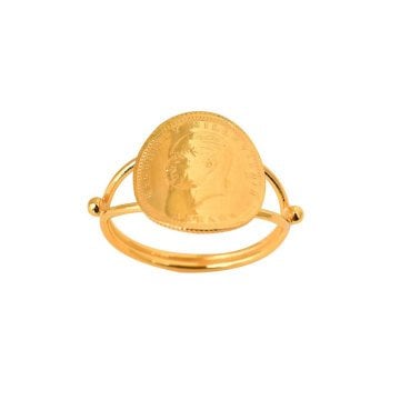 Ata Çeyrek Altınlı Yüzük Bombeli 22 Ayar