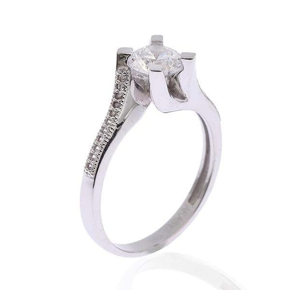 Tektaş Beyaz 3,20 Gram 14 Ayar Altın Yüzük