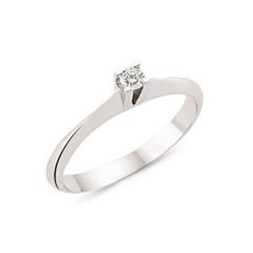 Tektaş Pırlanta Yüzük 0,12 CT G-VS 2,10 Gram 18 Ayar Altın