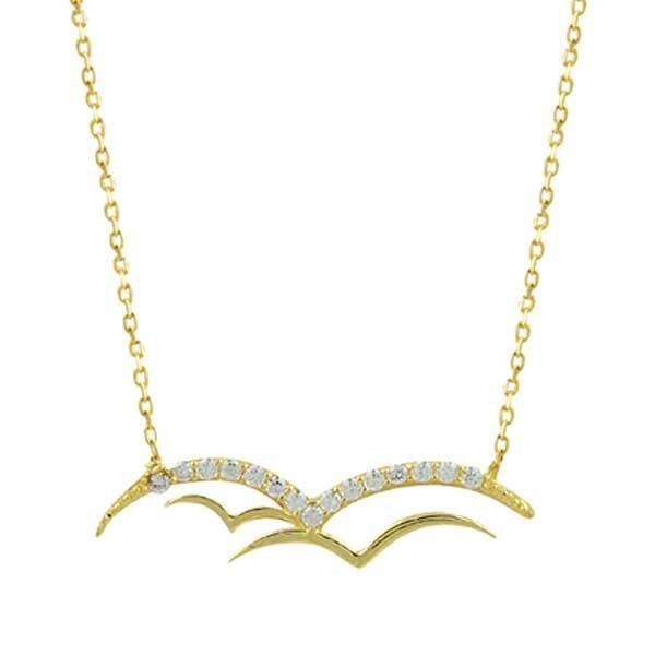 Martı Kolye Doğum Günü Hediye 1,55 Gram 14 Ayar Altın