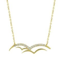 Martı Kolye Doğum Günü Hediye 1,55 Gram 14 Ayar Altın