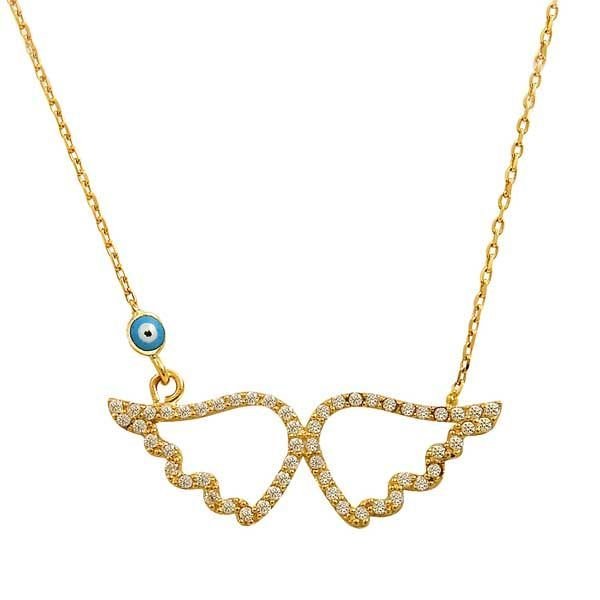 Melek Kanadı Kolye 2,64 Gram 14 Ayar Altın