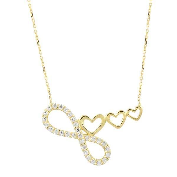 Doğum Günü Sonsuzluk Kalp Kolye 2,28 Gram 14 Ayar Altın