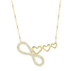 Doğum Günü Sonsuzluk Kalp Kolye 2,28 Gram 14 Ayar Altın