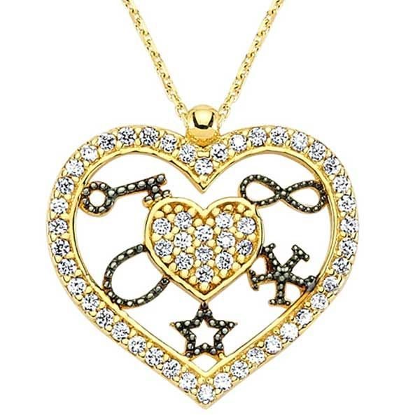 Şans Kolye Doğum Günü Özel 2,95 Gram Kalpli 14 Ayar Altın