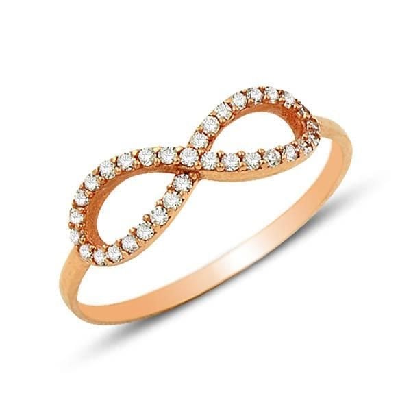 Doğum Günü Hediyesi Sonsuzluk Yüzük 1,10 Gram 14 Ayar Altın