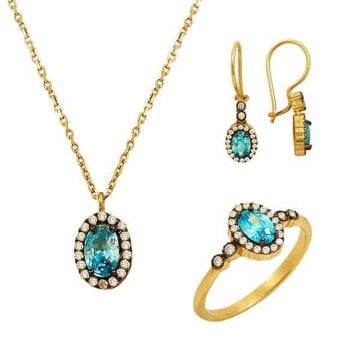 Mini Aquamarine Set 6,23 Gram 14 Ayar Altın