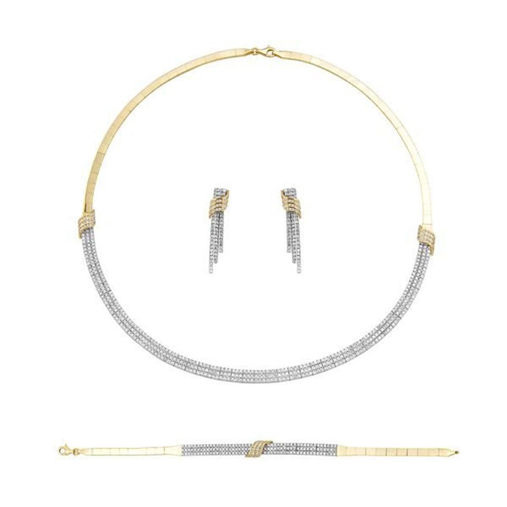 14 Ayar Altın Oval Nişan Takımı 3 Sıra 33,00 Gram