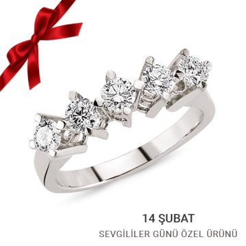 Sevgiliye Özel 0.20 Karat Tektaş ve 0.40 Karat Beştaş Pırlanta Birarada