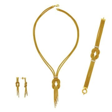 22 Ayar Düğümlü Set Takımı Taşlı 73.00 Gram